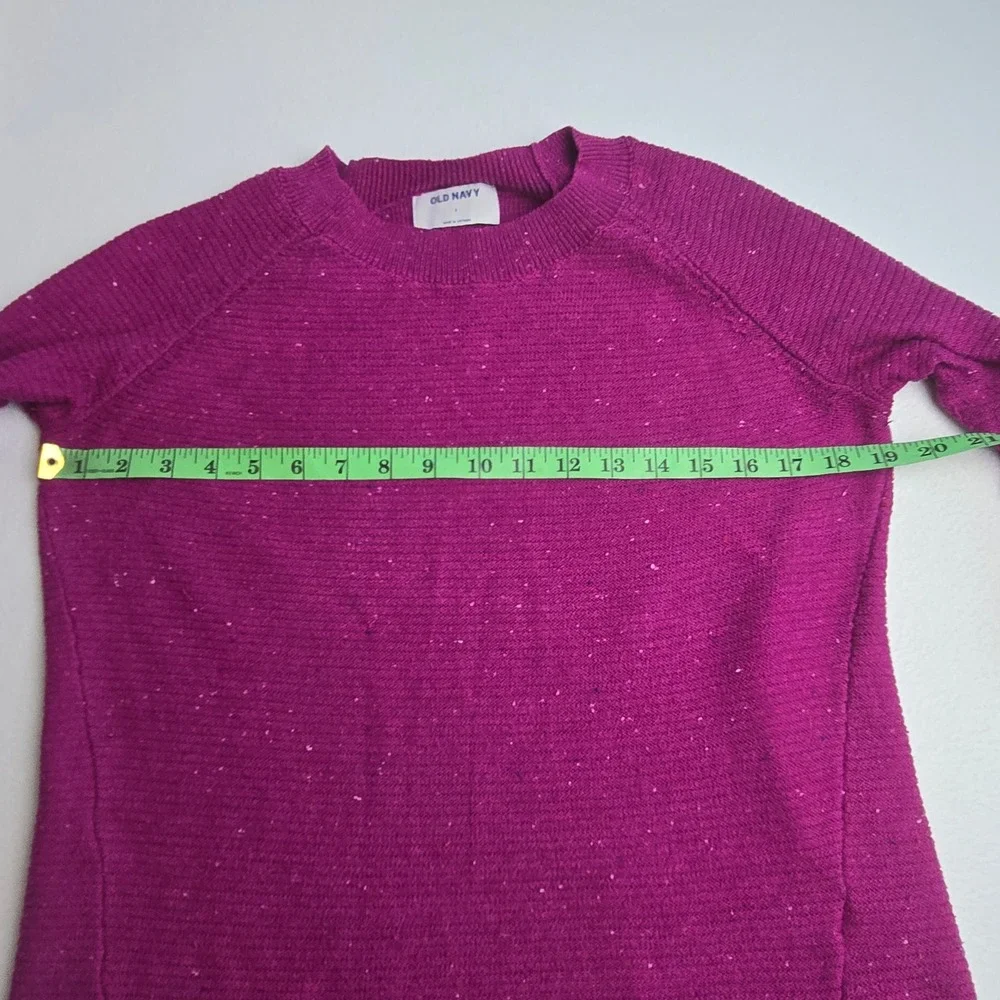 Old Navy Berry Pink Speckled Knit‎ Crew Neck Sweater Size Small